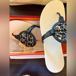 Tory Burch Crystal Miller Soft Leather Sandals